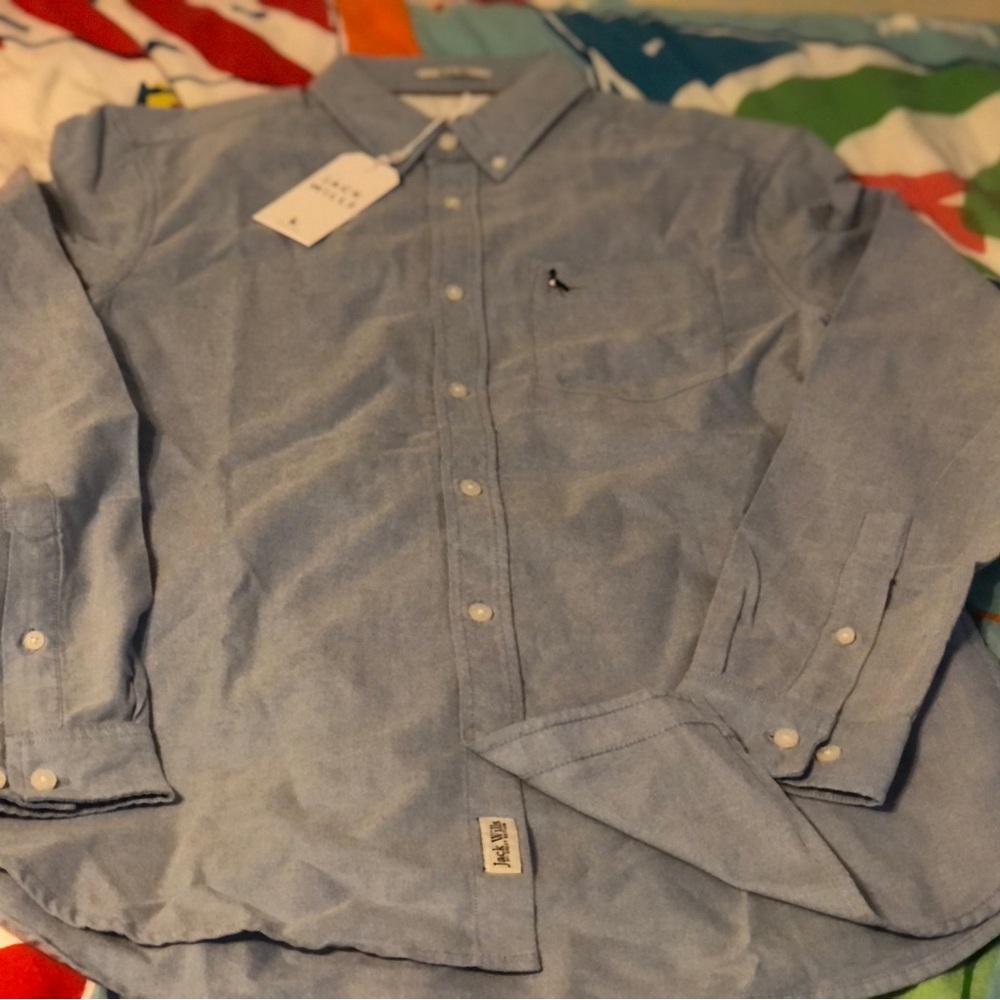 Jack Willis slim fit blue,button up oxford shirt